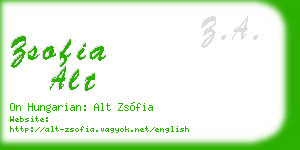 zsofia alt business card